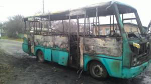 Козелецький район: загорівся рейсовий автобус Остер-Київ. Фотофакт