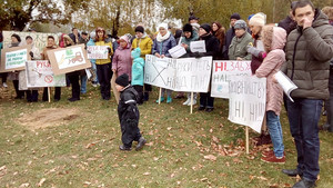 Протест проти забудови в Березовому гаю Чернігова
