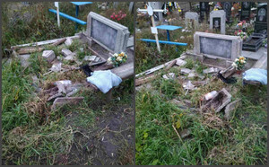 Вандали понівечили могилу ніжинця, який загинув в АТО. Фотофакт